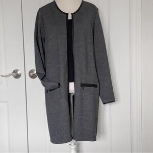 DKR & Co - Long Grey Zip Up Cardigan with Pockets